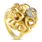 Di ModoloIcona 18K Yellow Gold Diamond Ring – A sculptural statement ring crafted in 18K yellow gold and finished with Italia