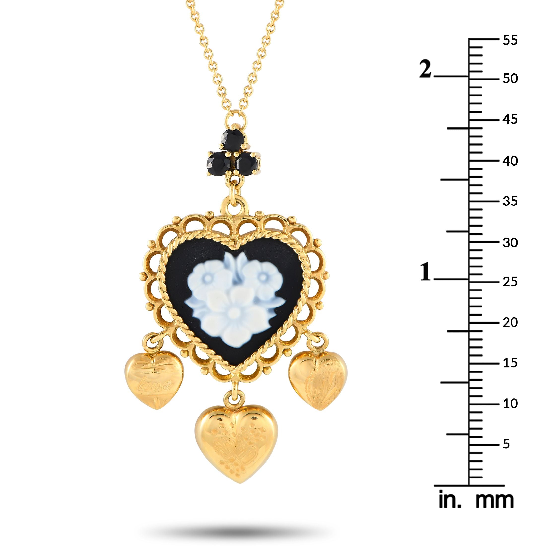 Dolce&GabbanaDolce&Gabbana 18K Yellow Gold Sapphire and Black Jade Necklace