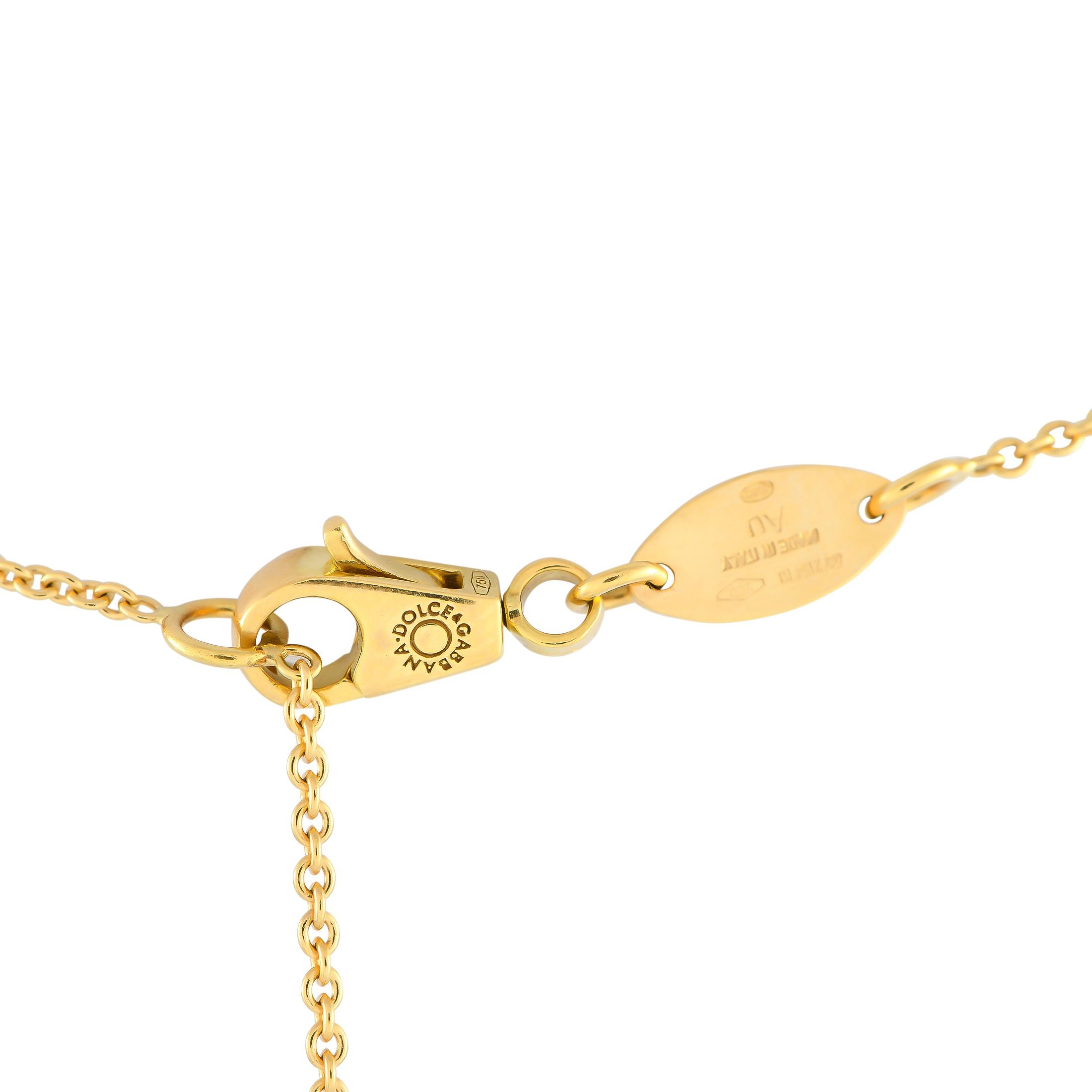 Dolce&GabbanaDolce&Gabbana 18K Yellow Gold Sapphire and Black Jade Necklace