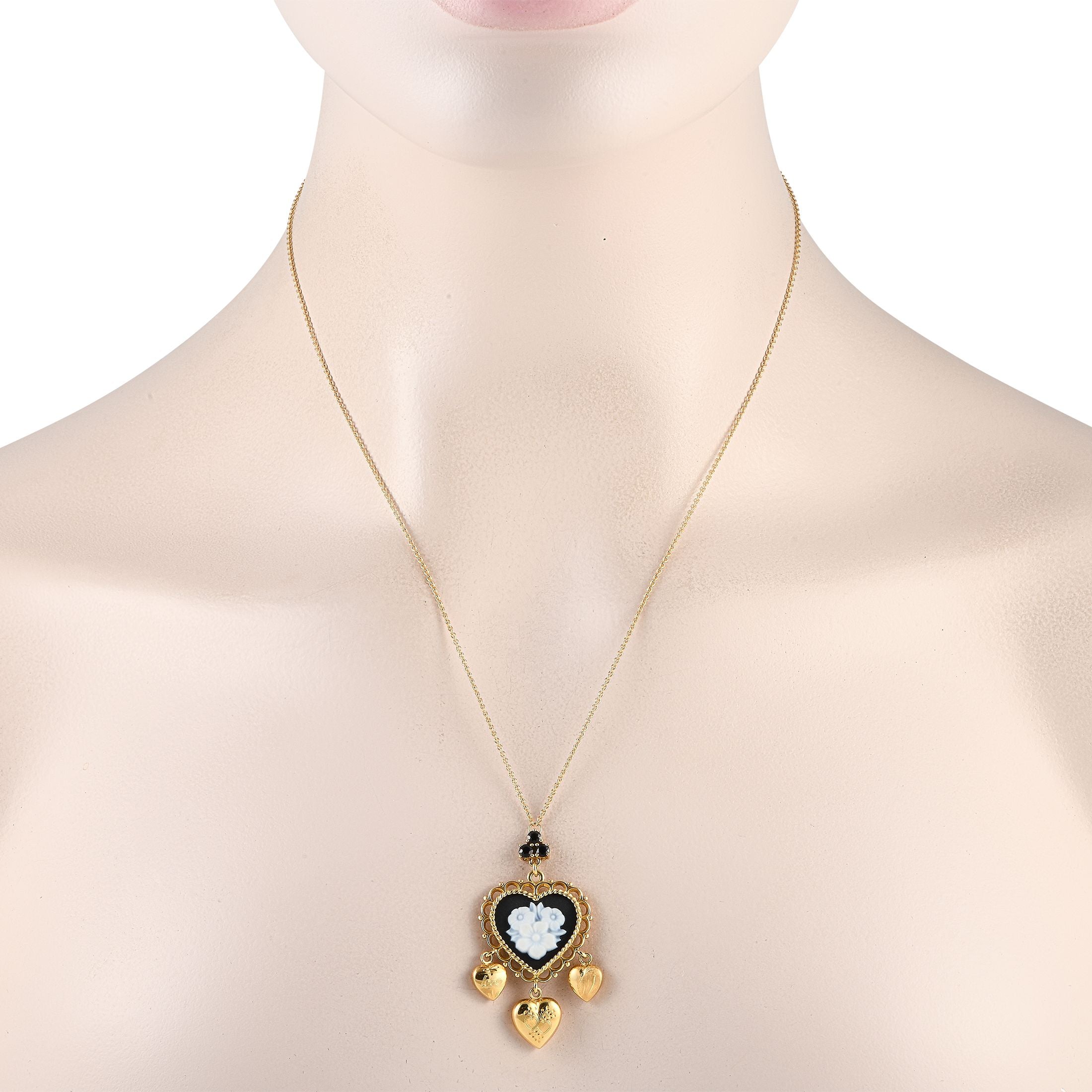 Dolce&GabbanaDolce&Gabbana 18K Yellow Gold Sapphire and Black Jade Necklace