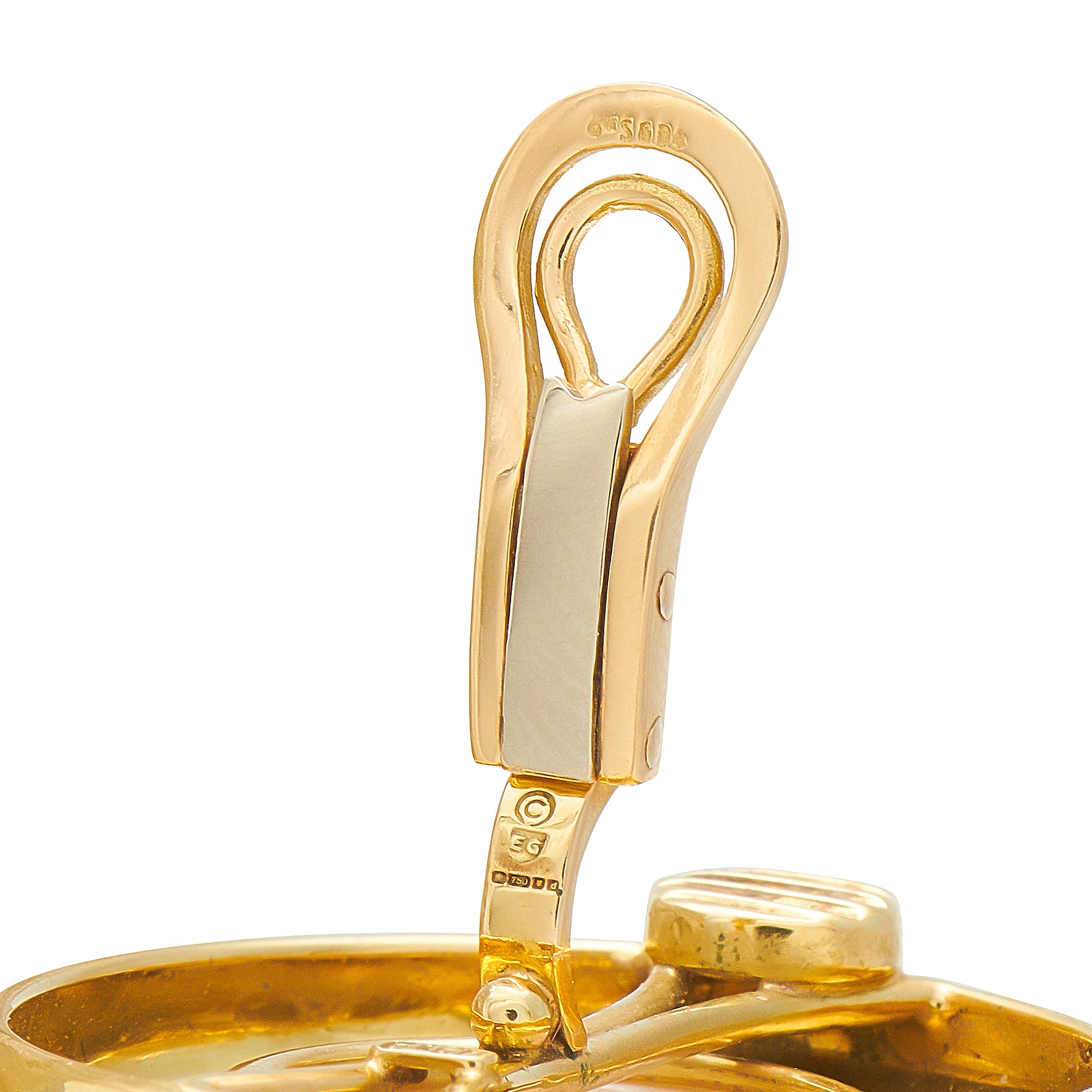 Elizabeth Gage 18K Yellow Gold Citrine and Enamel Earrings