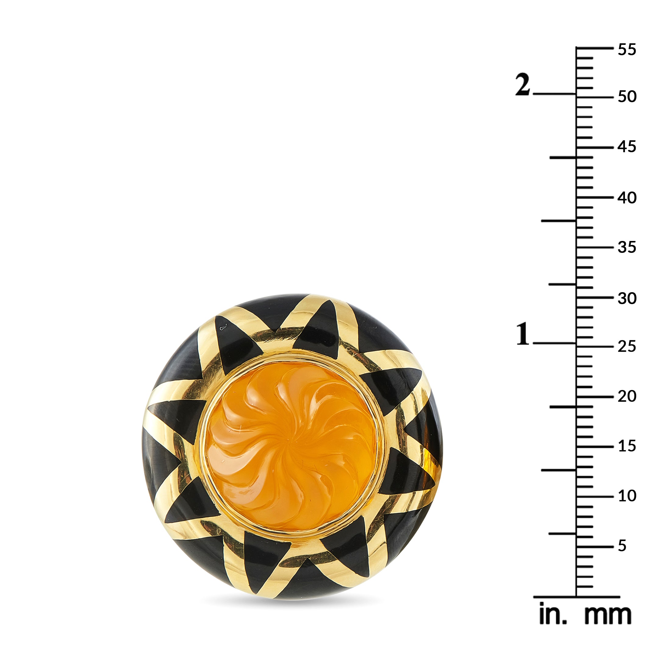 Elizabeth Gage 18K Yellow Gold Citrine and Enamel Earrings