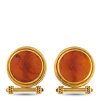 ELIZABETH LOCKE 18K Yellow Gold Venetian Glass Clip-On Earrings