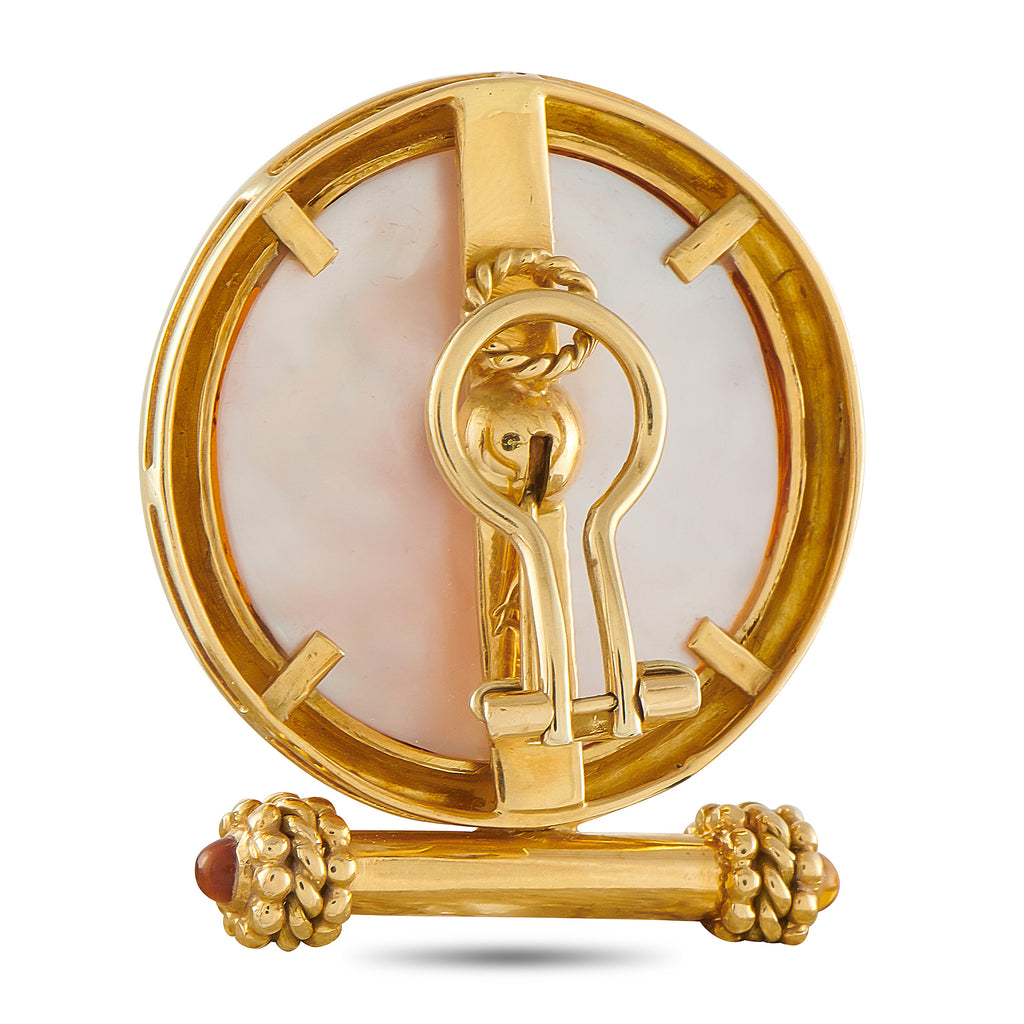 ELIZABETH LOCKE 18K Yellow Gold Venetian Glass Clip-On Earrings