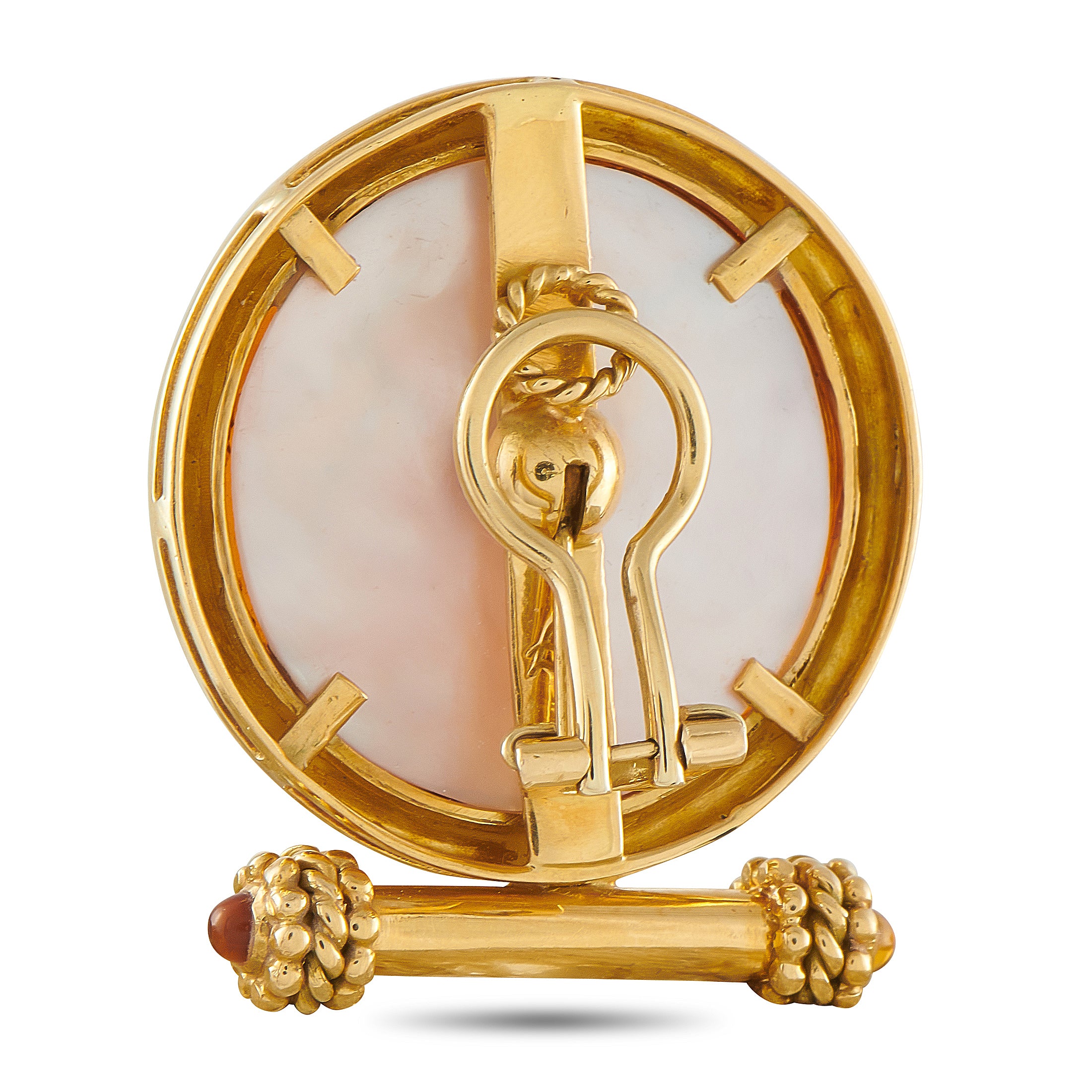 ELIZABETH LOCKE 18K Yellow Gold Venetian Glass Clip-On Earrings