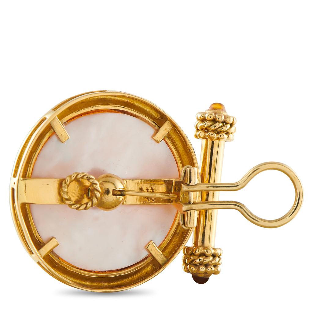 ELIZABETH LOCKE 18K Yellow Gold Venetian Glass Clip-On Earrings