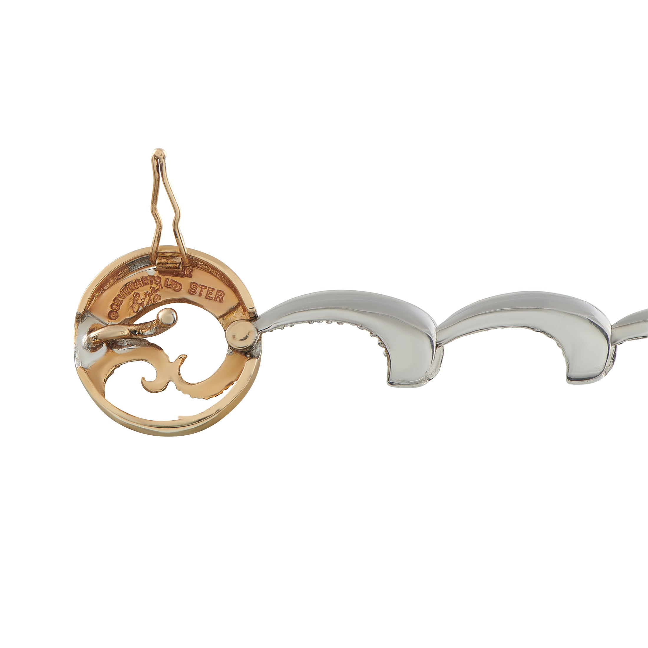 Erte14K Yellow Gold, Silver Diamond and Mother of Pearl Pendant