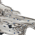 Erte 14K Yellow Gold and Silver  Diamond and Sapphire Necklace