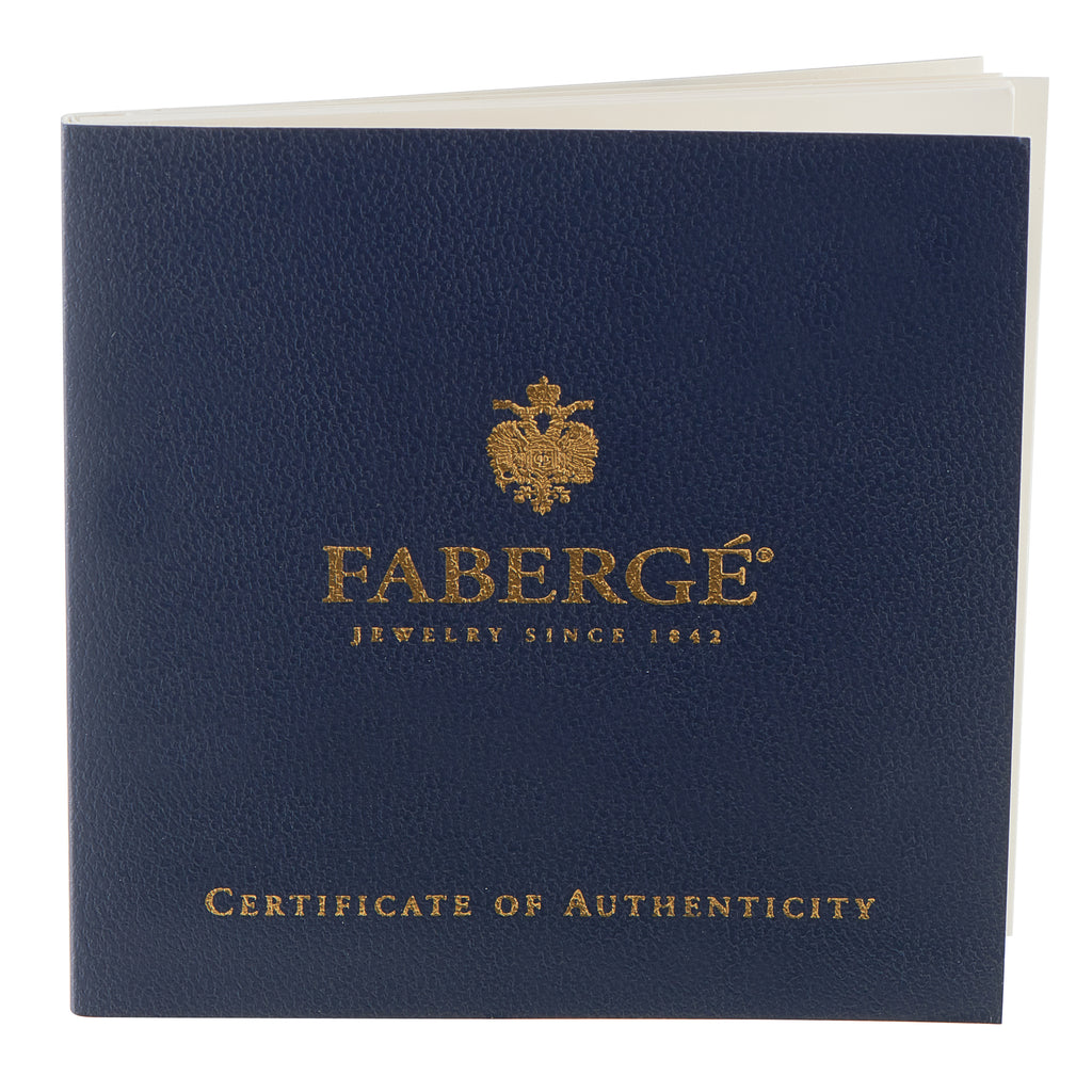 Faberge18K White Gold Diamond and Blue Enamel Egg Charm Bracelet