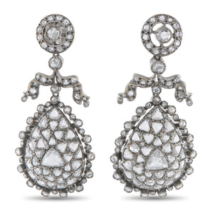 Fred Leighton 18K White Gold 8.37ct Diamond Earrings