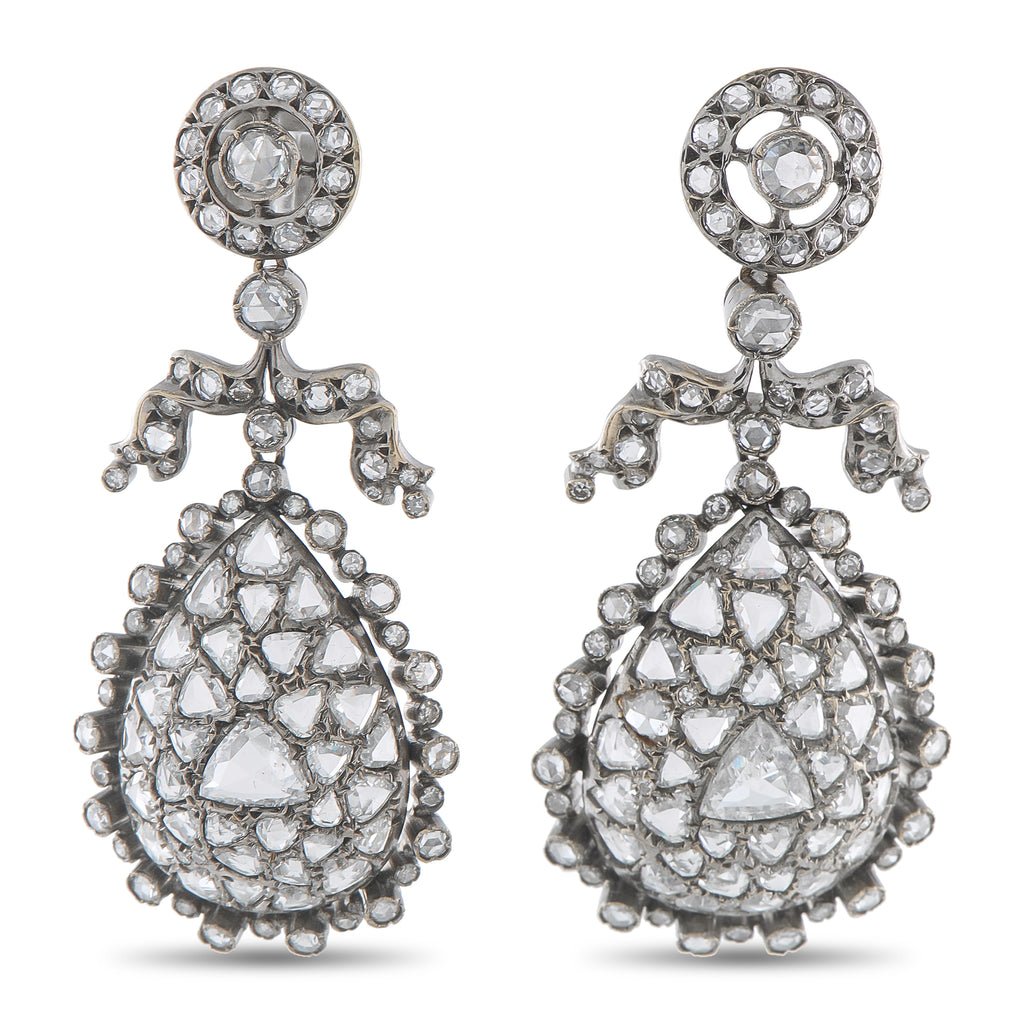 FRED LEIGHTON 18K White Gold 8.37ct Diamond Earrings