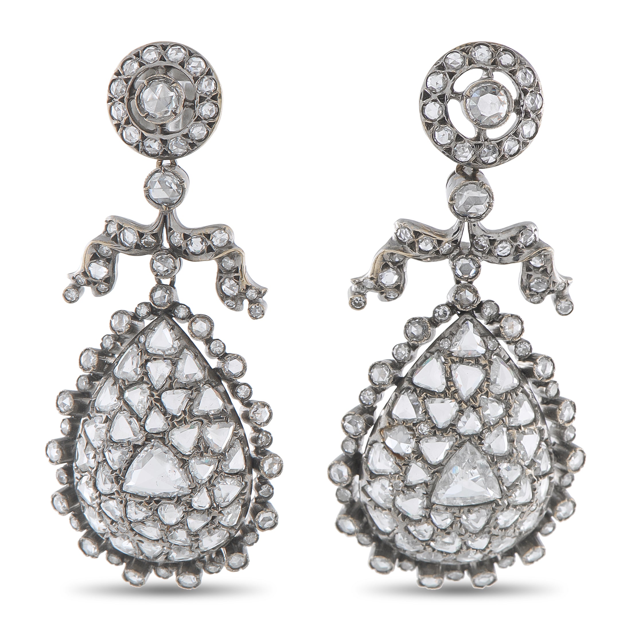 FRED LEIGHTON 18K White Gold 8.37ct Diamond Earrings