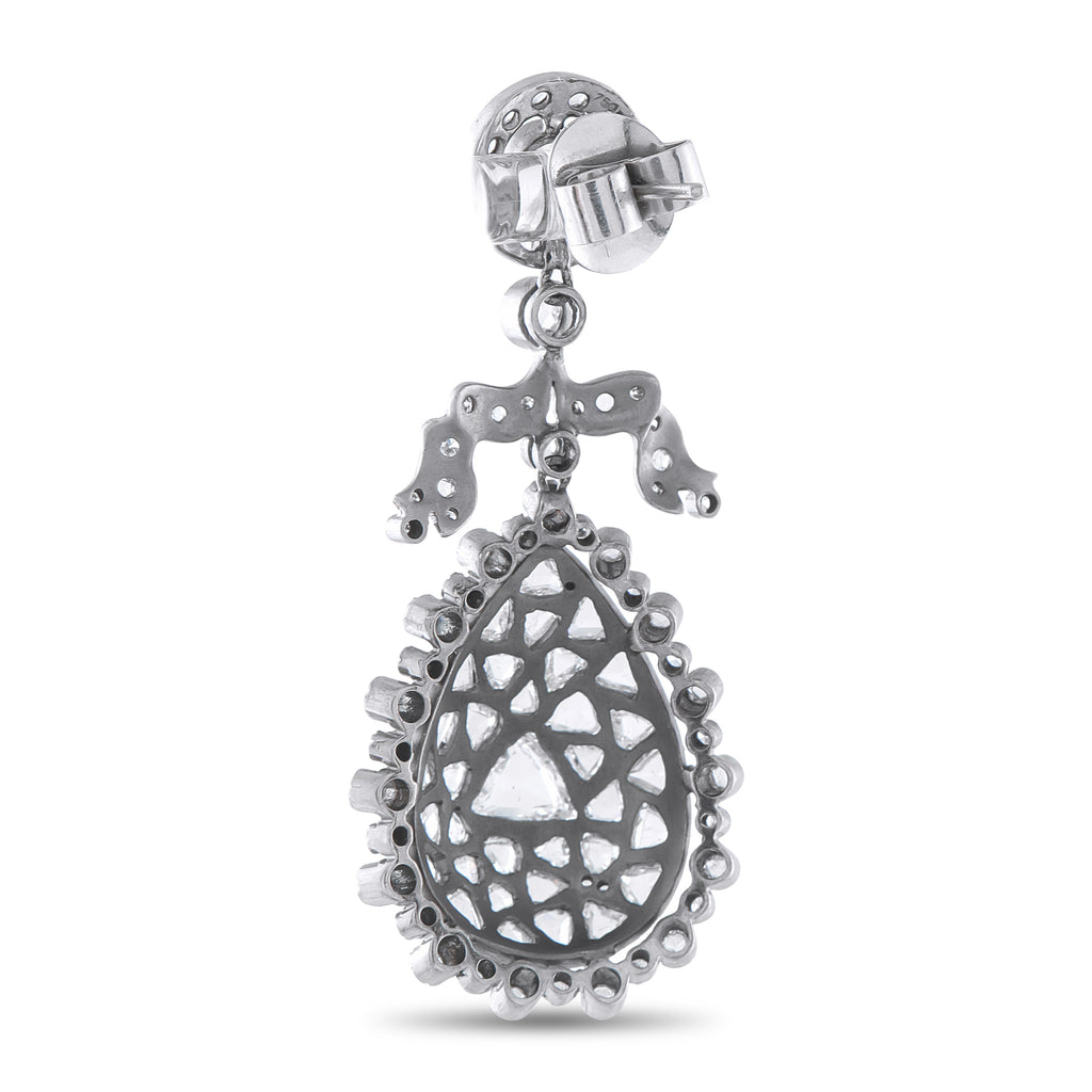 FRED LEIGHTON 18K White Gold 8.37ct Diamond Earrings