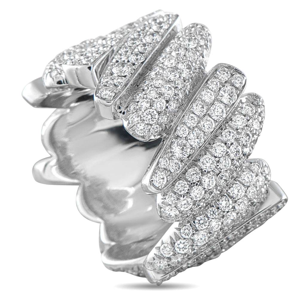 Fred OF Paris 18K white gold diamond crossover ring