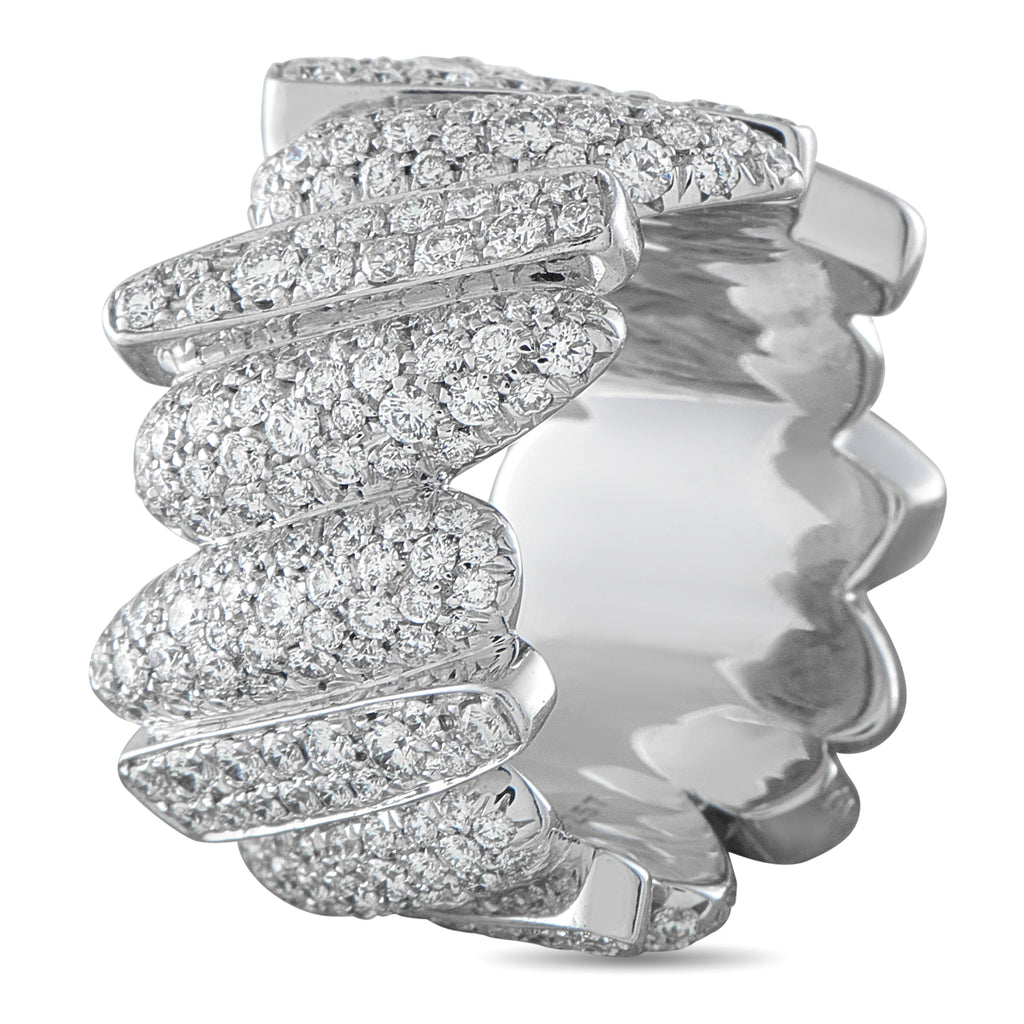 Fred OF Paris 18K white gold diamond crossover ring