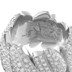 Fred OF Paris 18K white gold diamond crossover ring, inner band view