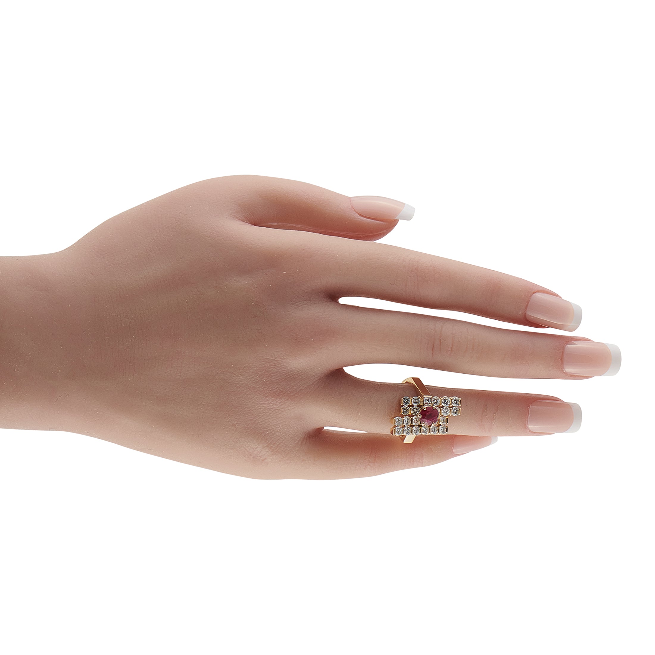 FRED OF PARIS 18K Yellow Gold 1.95ct Diamond and Ruby Ring