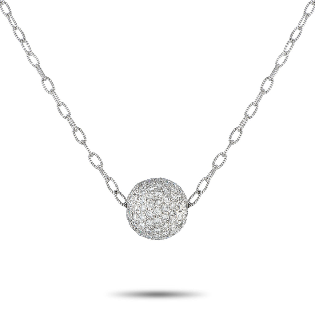 Gabriel & Co. JewelryGabriel & Co. Jewelry 18K White Gold 3.0ct Diamond Ball Necklace – This Gabriel & Co