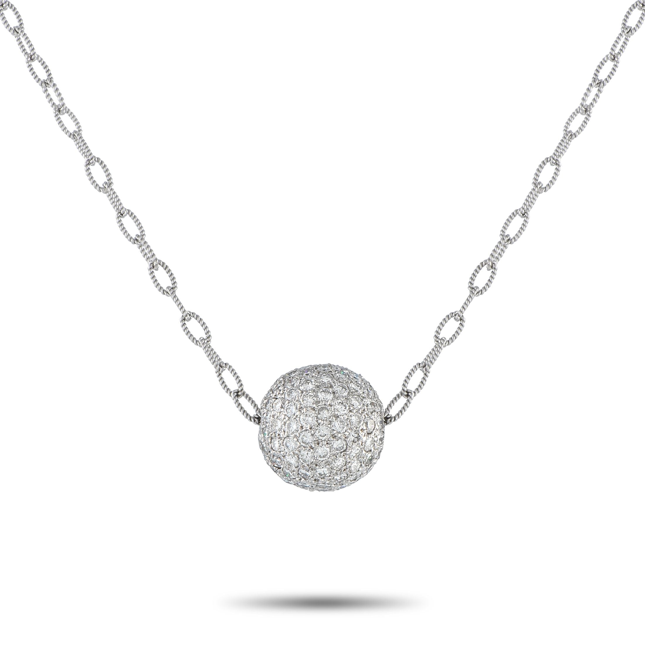 Gabriel & Co. JewelryGabriel & Co. Jewelry 18K White Gold 3.0ct Diamond Ball Necklace – This Gabriel & Co