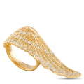 Garrard 18K yellow gold ring with diamond pavé and wing-shaped design