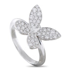 GRAFF 18K White Gold 0.55ct Diamond Pavé Butterfly Ring