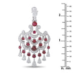 Graff 18K White Gold 10.07ct Diamond and Ruby Chandelier Earrings MSRP $150k