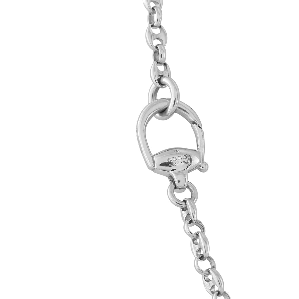 Gucci Horsebit 18K White Gold 1.50ct Diamond Necklace
