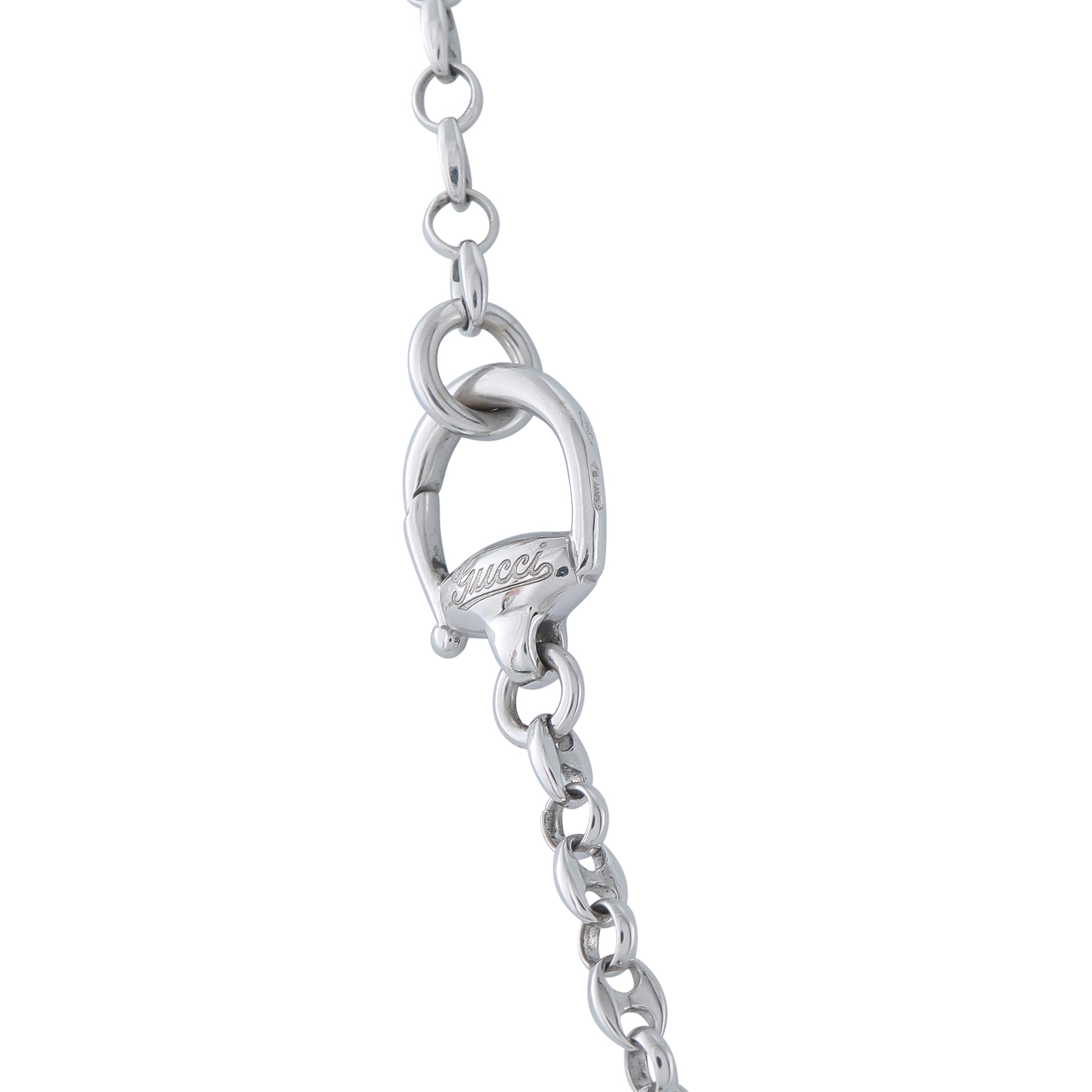 Gucci Horsebit 18K White Gold 1.50ct Diamond Necklace