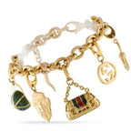 GUCCI Vintage 18K Yellow Gold Charm Bracelet