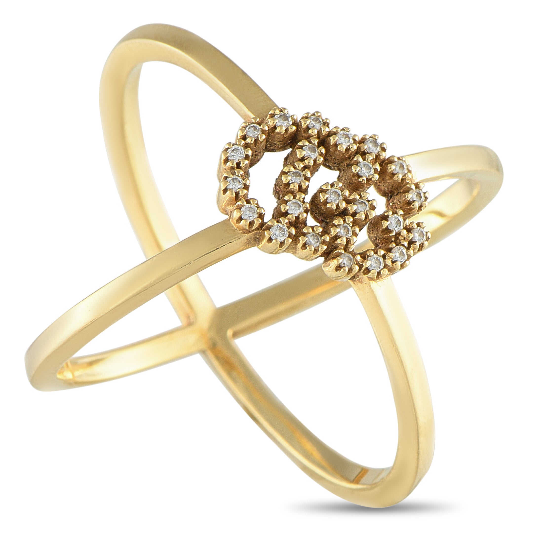 Gucci Running 18K Yellow Gold Diamond Ring