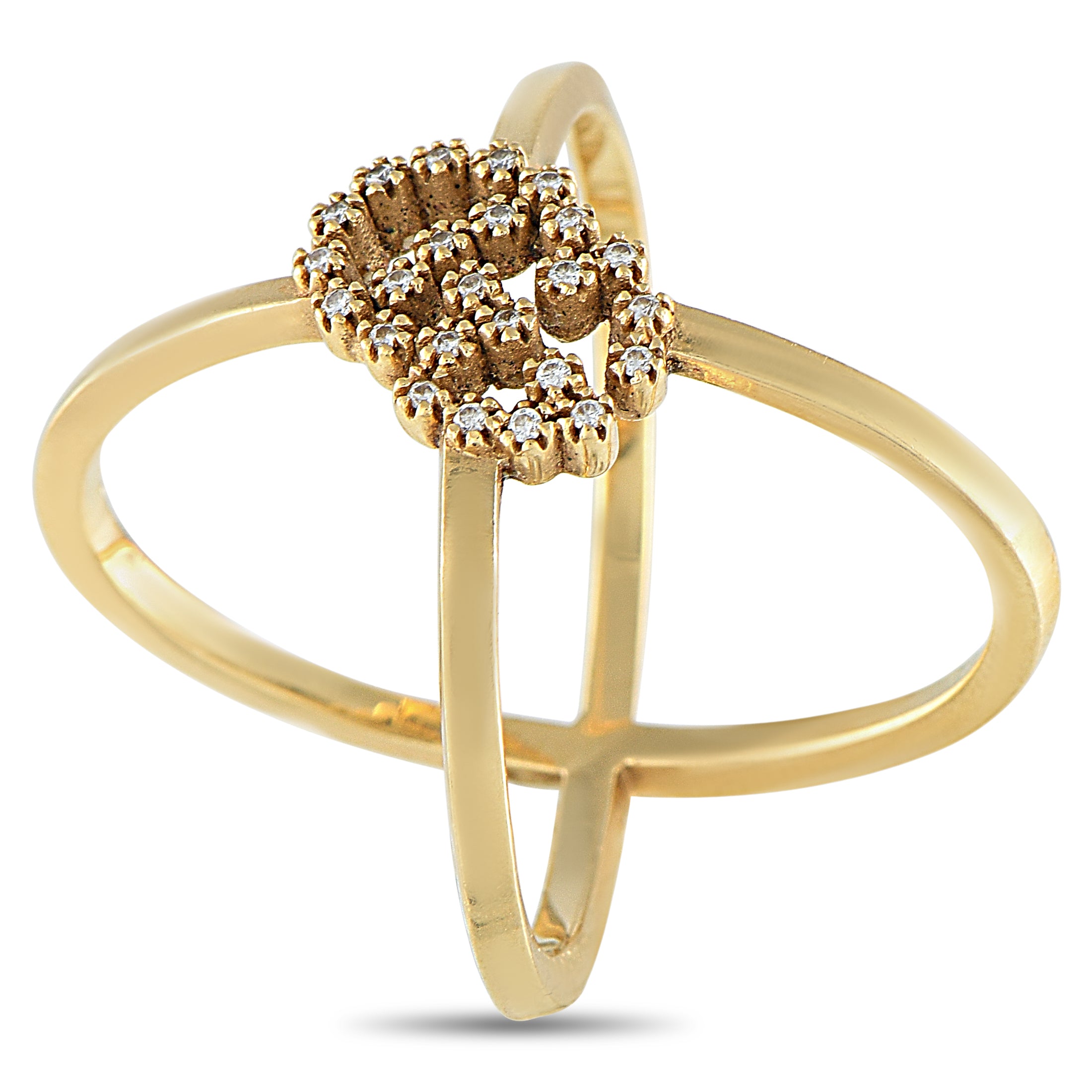 Gucci Running 18K Yellow Gold Diamond Ring