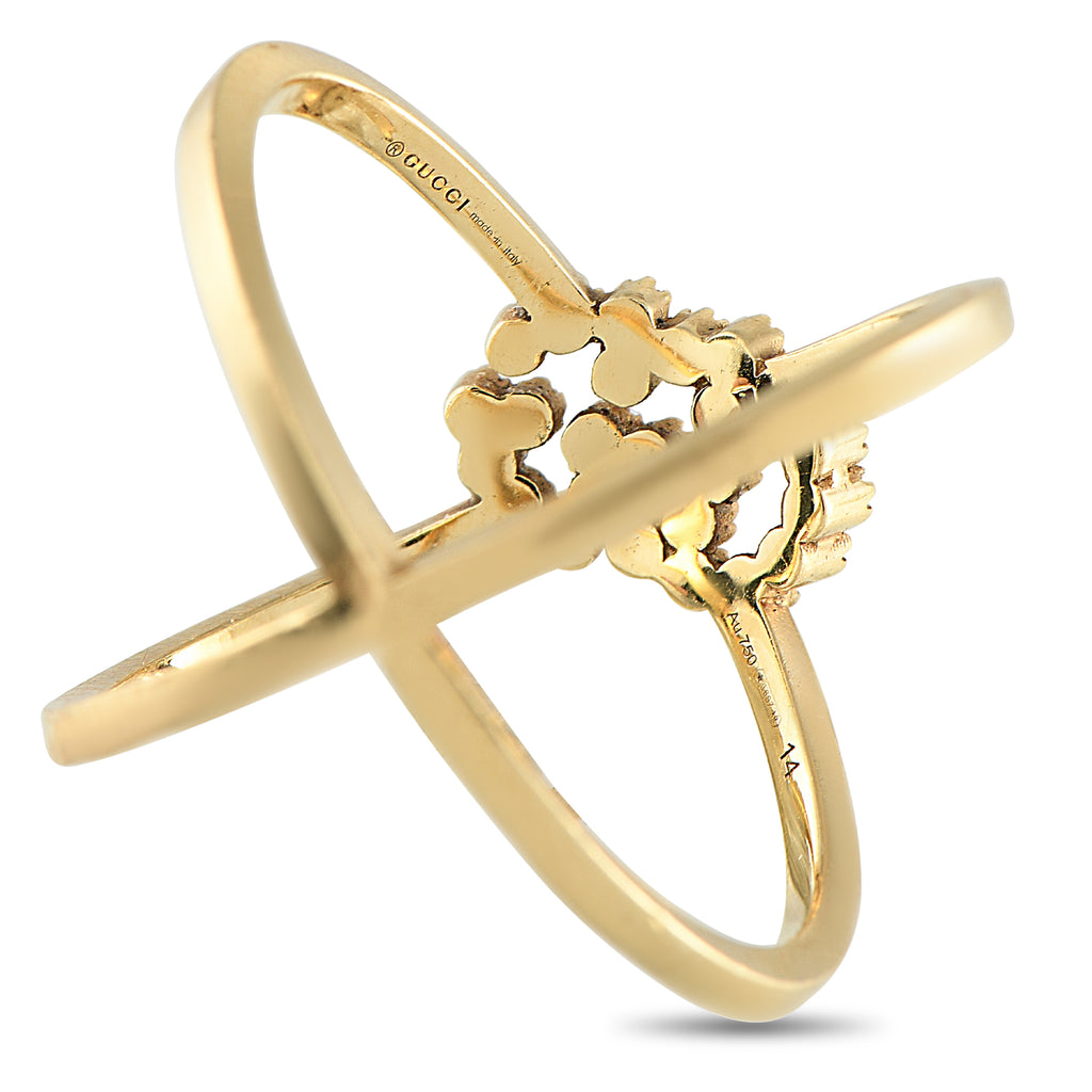 Gucci Running 18K Yellow Gold Diamond Ring