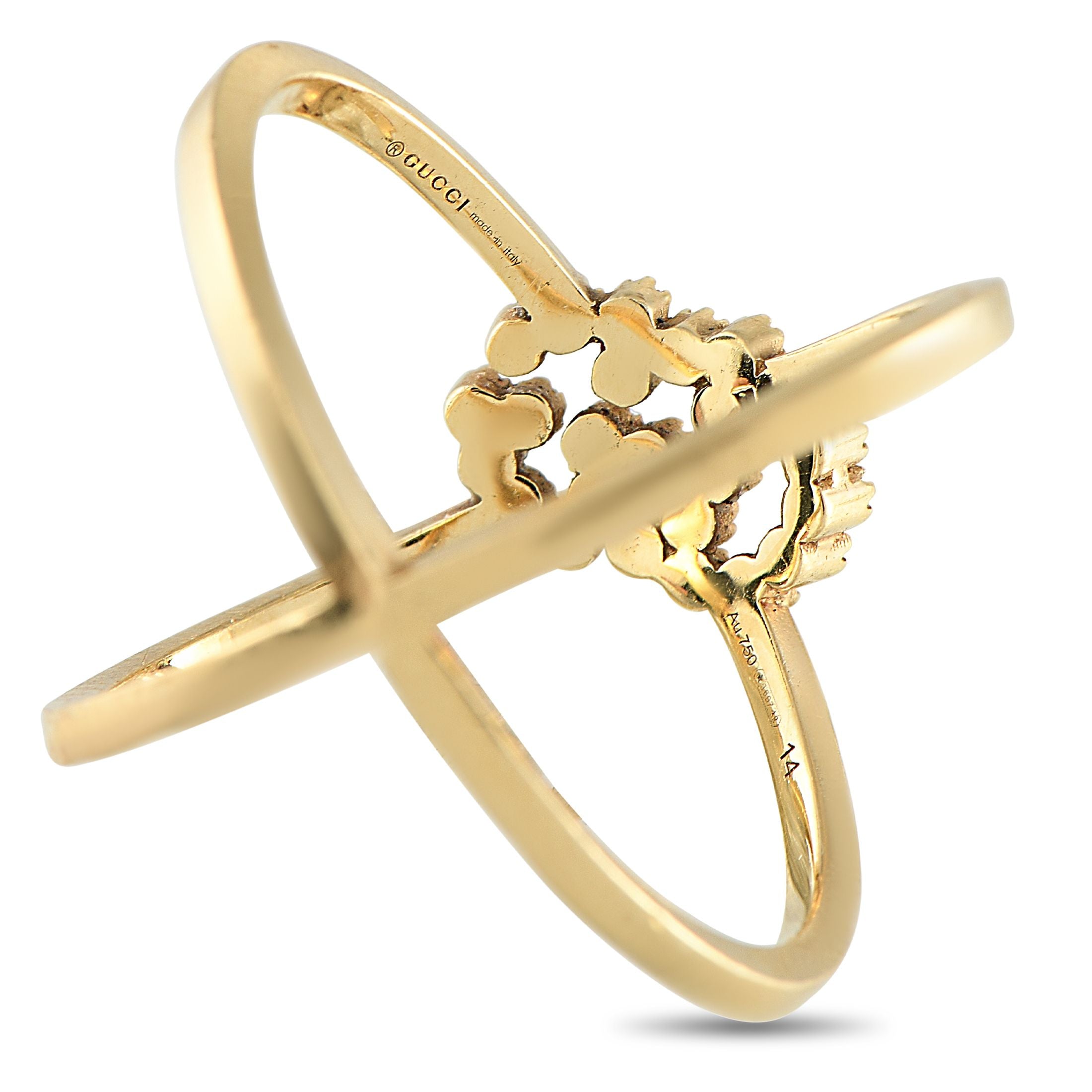 GucciRunning 18K Yellow Gold Diamond Ring