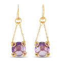 Gucci Horsebit 18K Yellow Gold Purple Gemstone Dangle Earrings