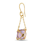 Gucci Horsebit 18K Yellow Gold Purple Gemstone Dangle Earrings