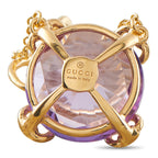 Gucci Horsebit 18K Yellow Gold Purple Gemstone Dangle Earrings