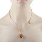 Gucci Horsebit 18K Yellow Gold Smoky Quartz Necklace