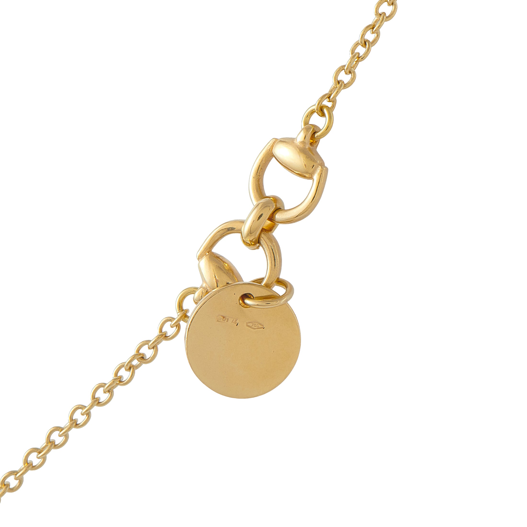 Gucci Horsebit 18K Yellow Gold Smoky Quartz Necklace