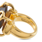 Gucci Horsebit 18K Yellow Gold Smoky Quartz Ring