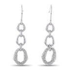 GUCCI Bamboo 18K White Gold 2.0ct Diamond Dangle Earrings