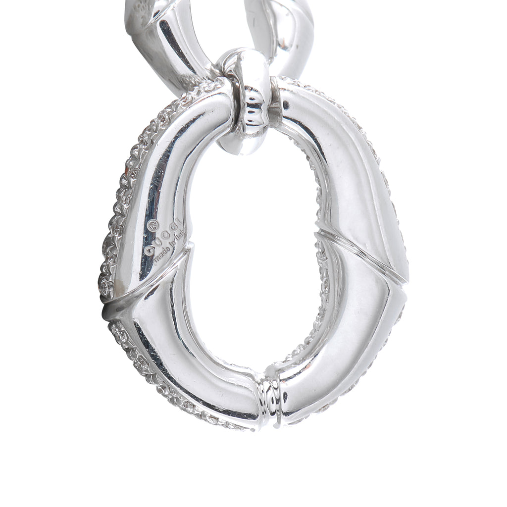 Gucci Bamboo 18K White Gold 1.80ct Diamond Pendant