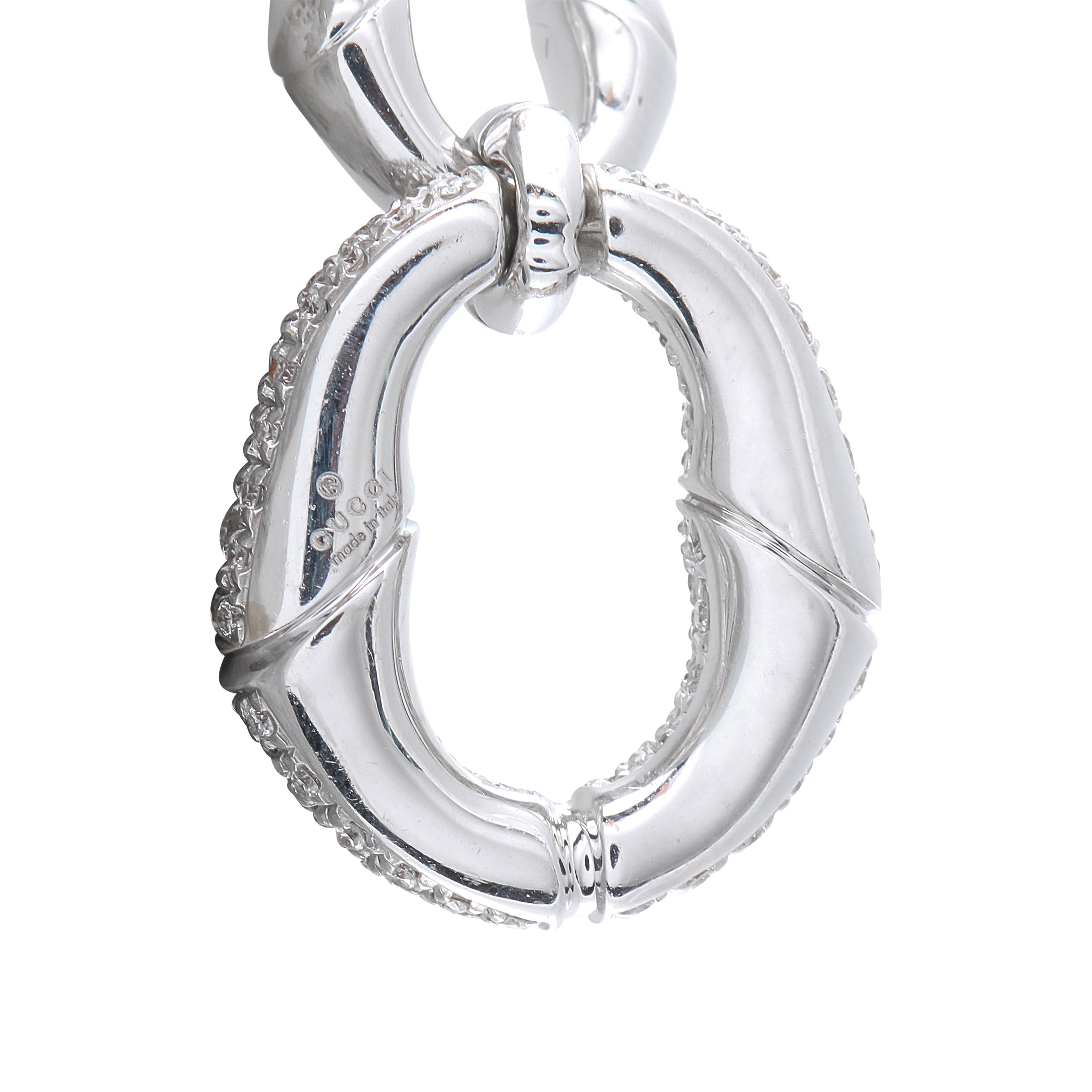 Gucci Bamboo 18K White Gold 1.80ct Diamond Pendant