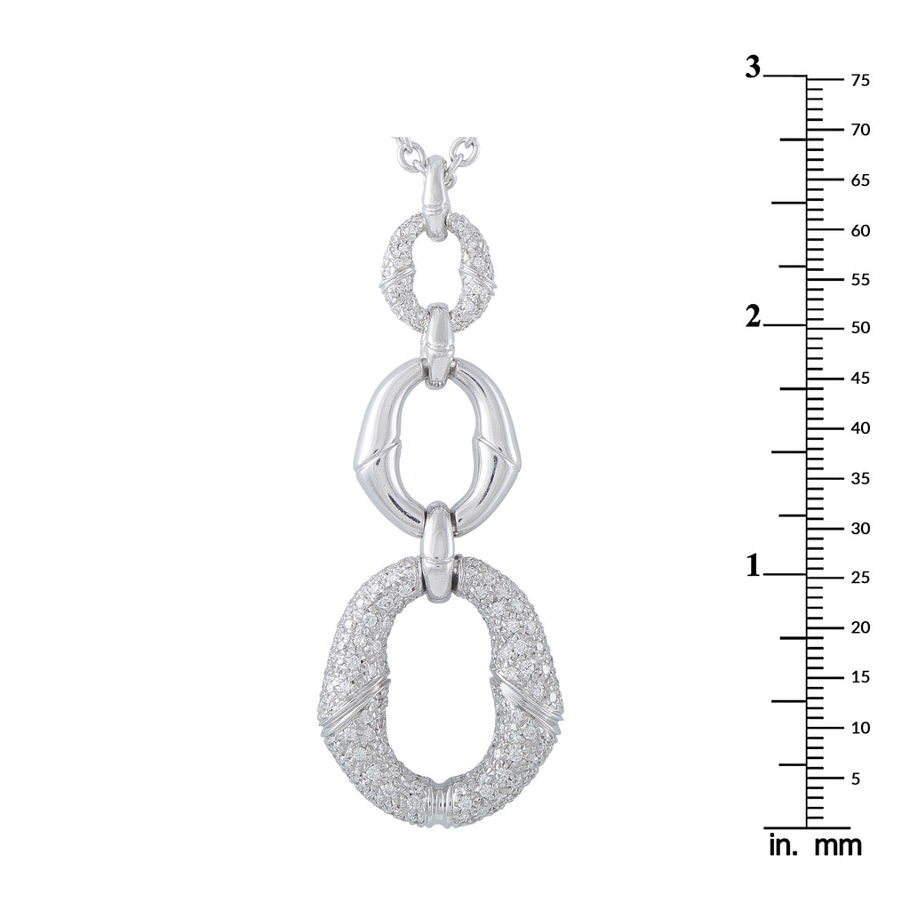 Gucci Bamboo 18K White Gold 1.80ct Diamond Pendant