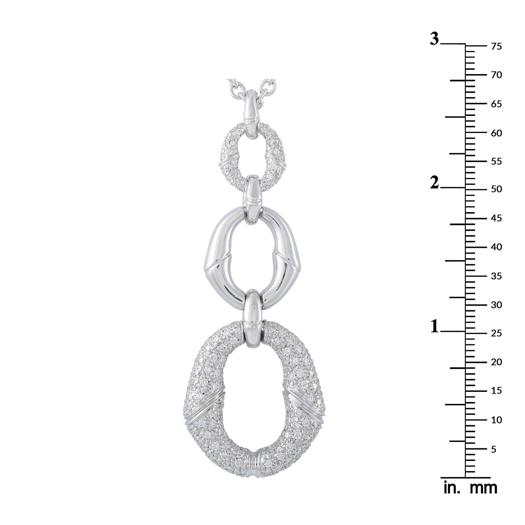 Gucci Bamboo 18K White Gold 1.80ct Diamond Pendant