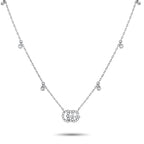 GucciDouble G 18K White Gold 0.35ct Diamond Station Necklace – This simple, elegant 18K White Gold Gucci necklace will add a 