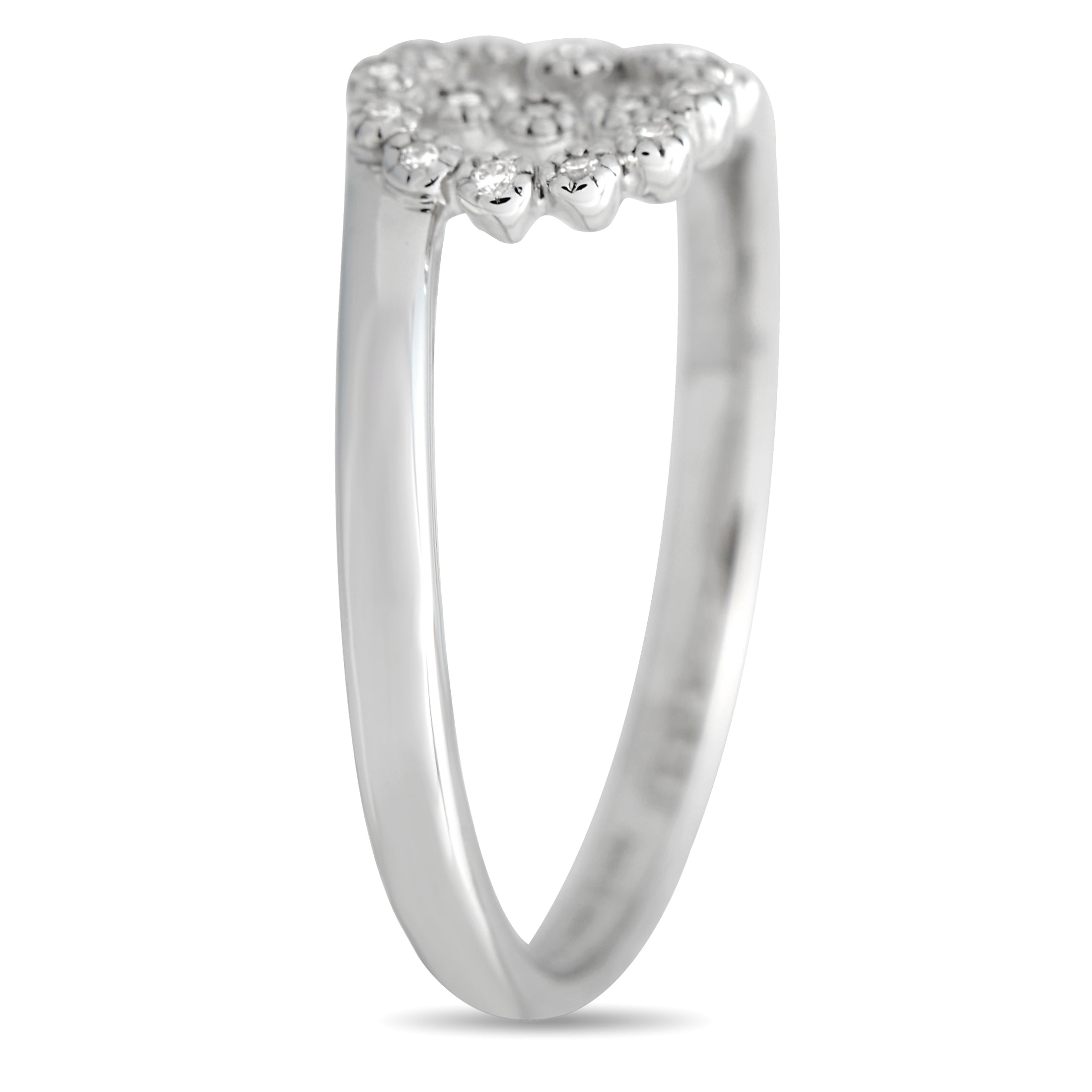 Gucci Double G 18K White Gold Diamond Ring