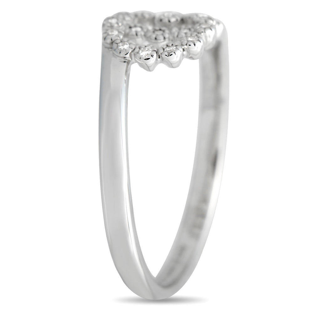 GucciDouble G 18K White Gold Diamond Ring