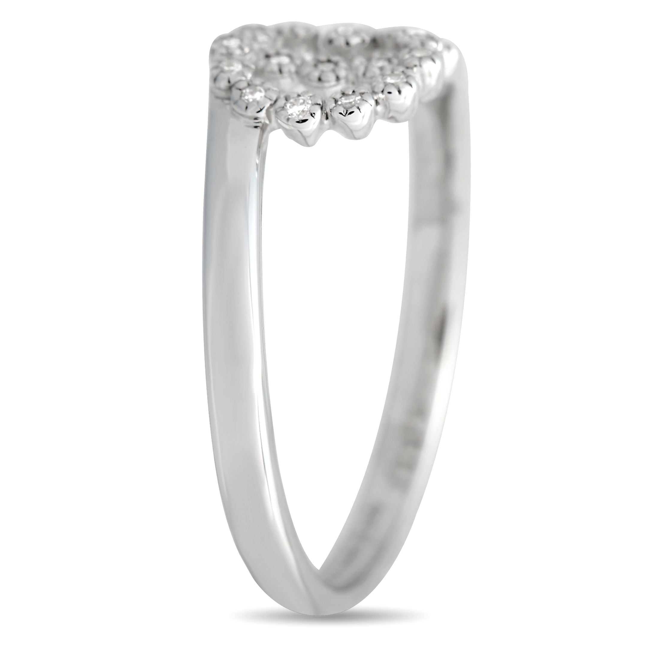 GucciDouble G 18K White Gold Diamond Ring