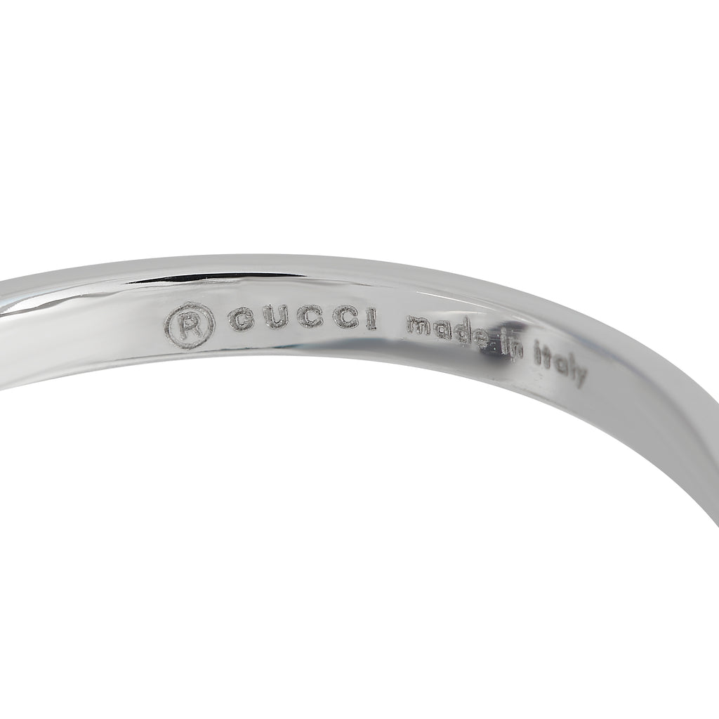 Gucci Double G 18K White Gold Diamond Ring