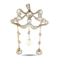 Gustav Dahlgren 18K Rose Gold and Silver 1.10ct Diamond and Pearl Pendant